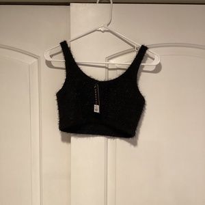 Cute crop top size large in black with shimmer